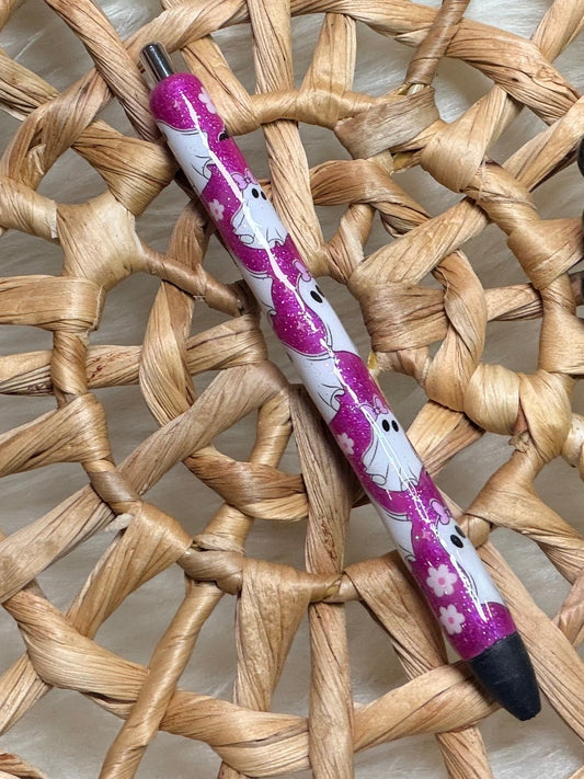 Ghost with bow Ink Joy pen - READY TO SHIP