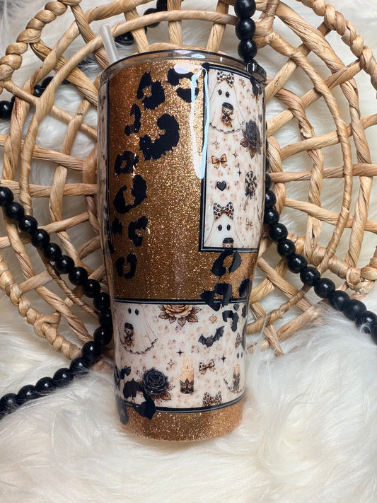 30 oz Girly Ghost modern curve Tumbler