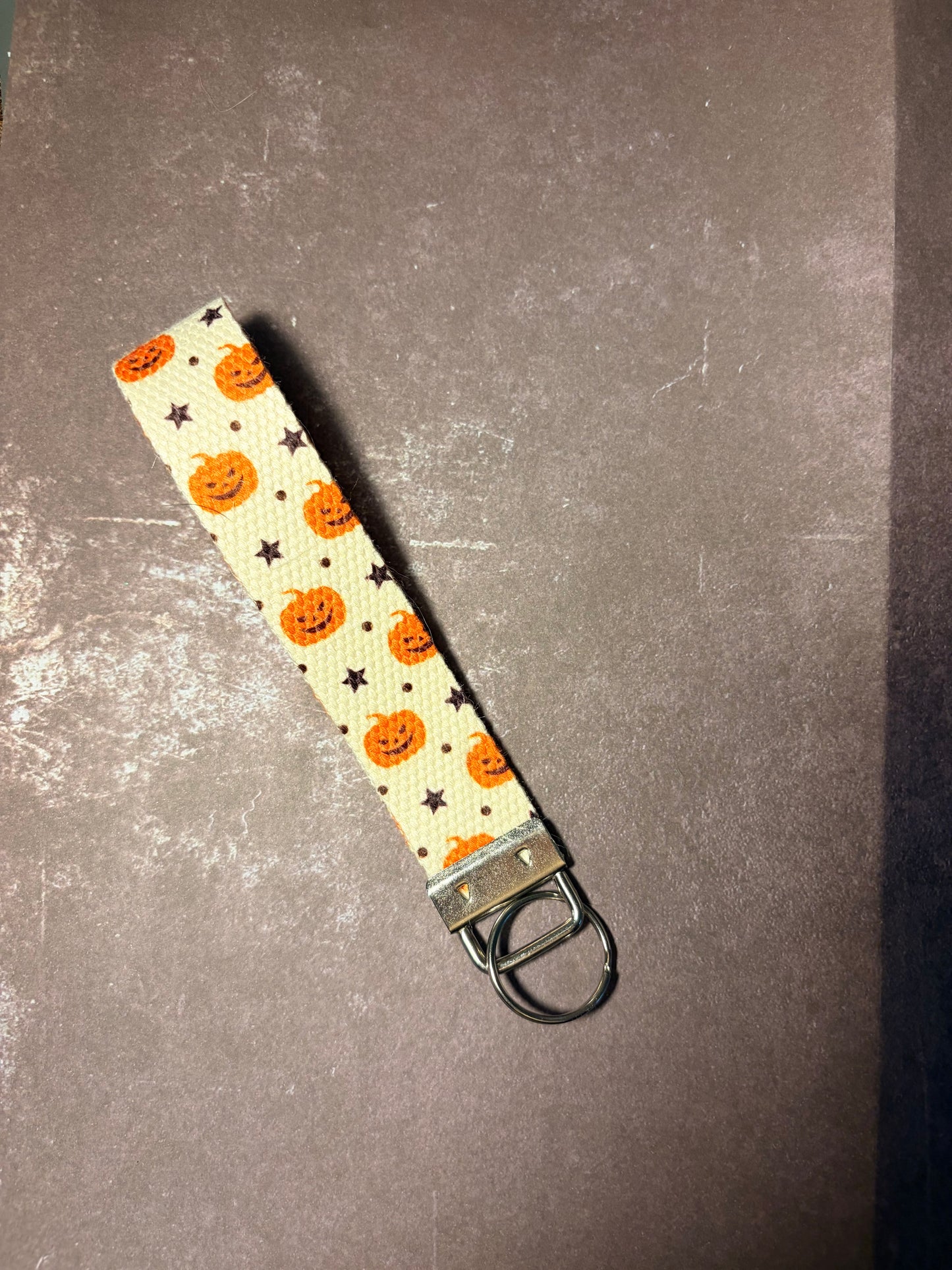 pumpkin wristlet keychain