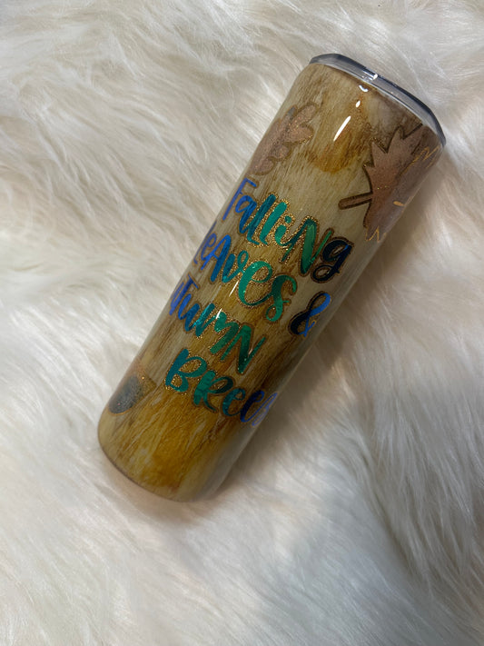 20oz skinny ~"Falling Leaves & Autum Breeze"