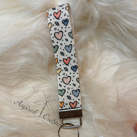 Colorful Hearts Webbed Wristlet